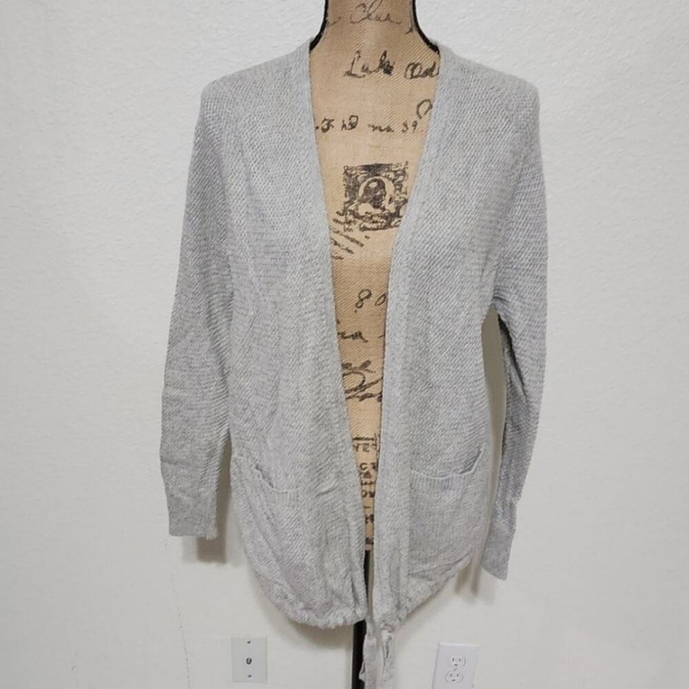Madewell grey super soft tied waist cardigan sweater size small